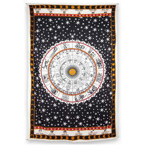 Zodiac Astrology Tapestry Orange 52x80" by Zest For Life
